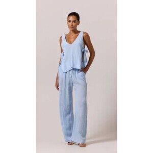 Aanoukis Swimwear BAHAMAS LONG PANTS Linen Blend Baby Blue Size S / M